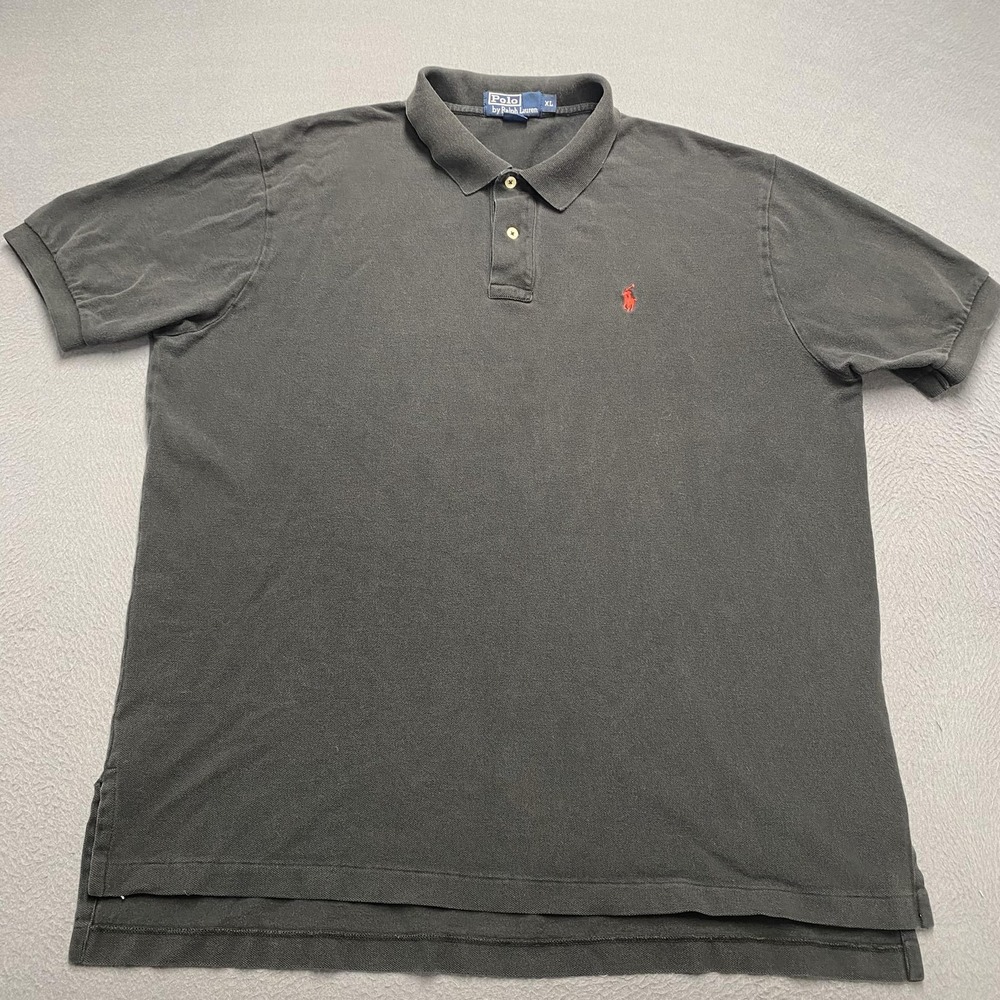Polo Ralph Lauren Polo Shirt‎ Mens XL Black Red Pony Logo Cotton Short Sleeve